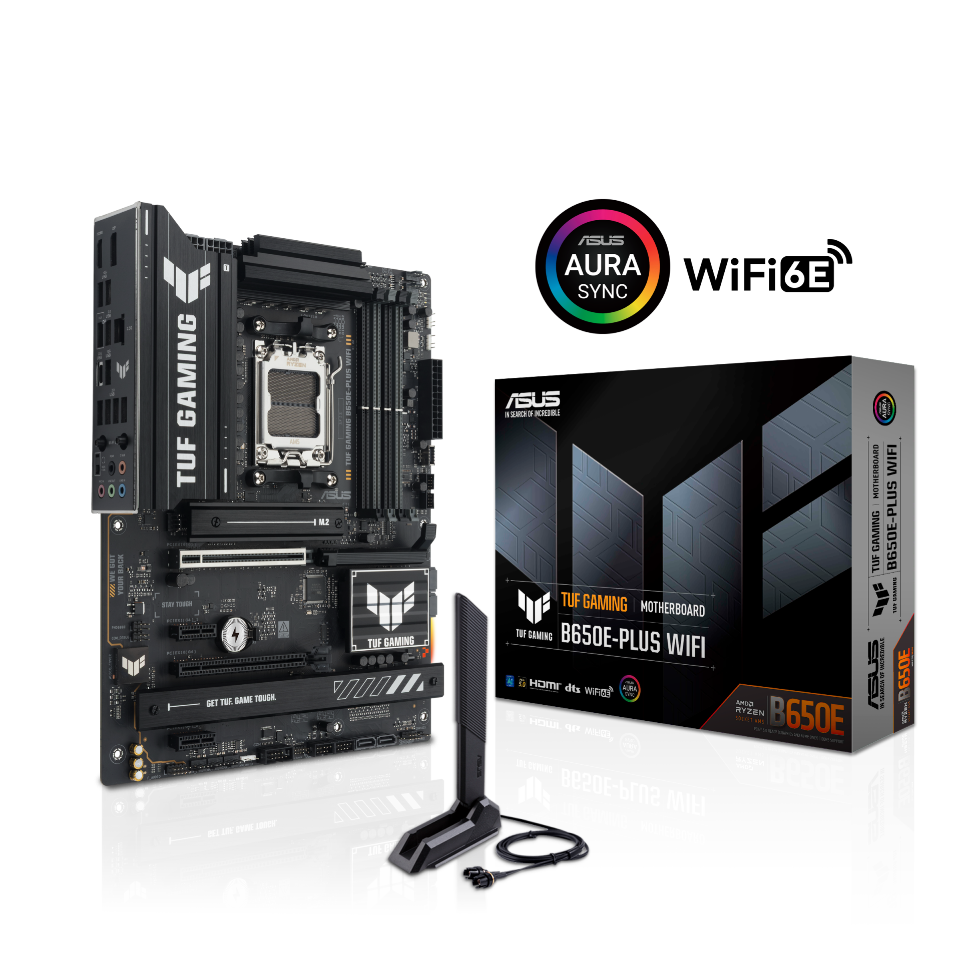 ASUS TUF GAMING B650E-PLUS WIFI B650 DDR5 (Vga Yok) GLan 2.5G ATX HD DP WIFI BT M2 RGB AM5 AMD Anakart