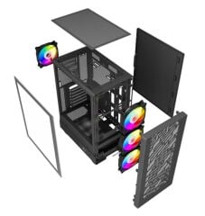POWER BOOST PB-A700B 750W 80+ Bronze Siyah Mesh Panel Mid Tower ATX Kasa