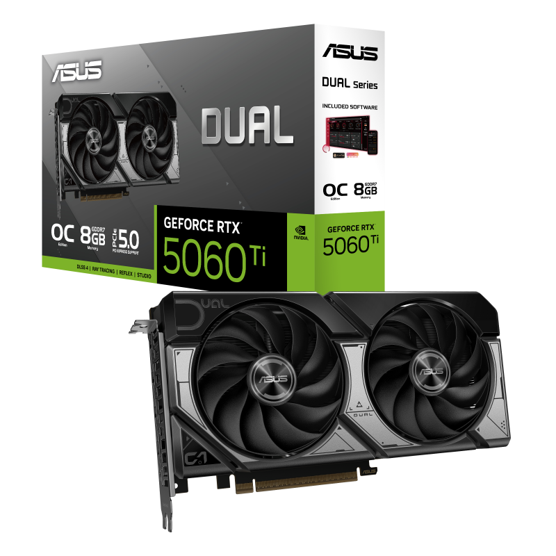 ASUS DUAL-RTX5060TI-O8G 8GB Nvidia RTX5060Ti GDDR7 128bit HDMI 3xDP 16x Ekran Kartı