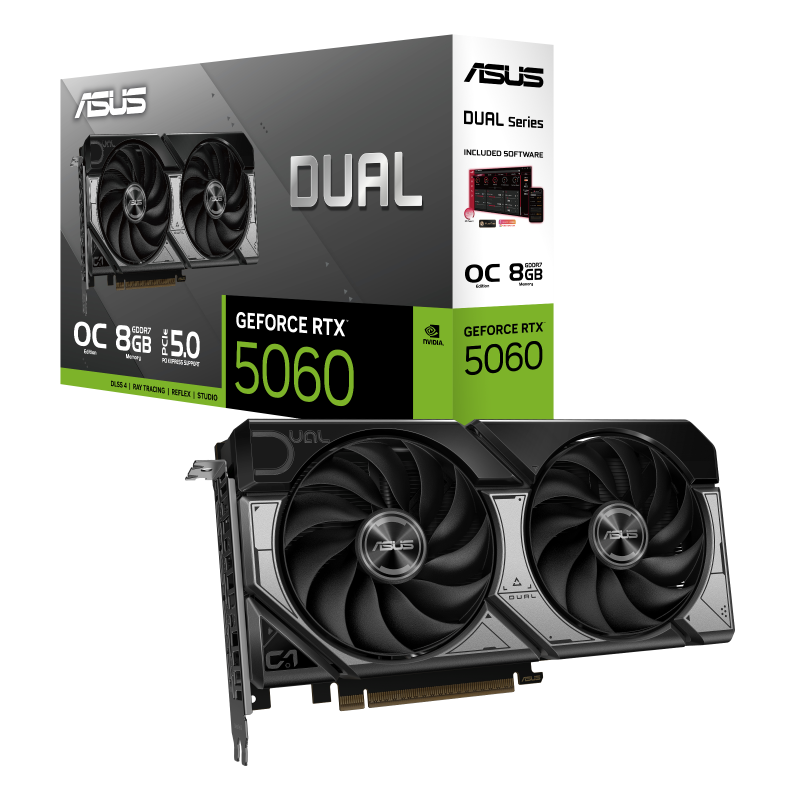 ASUS DUAL-RTX5060-O8G 8GB Nvidia RTX5060 GDDR7 128bit HDMI 3xDP 16x Ekran Kartı