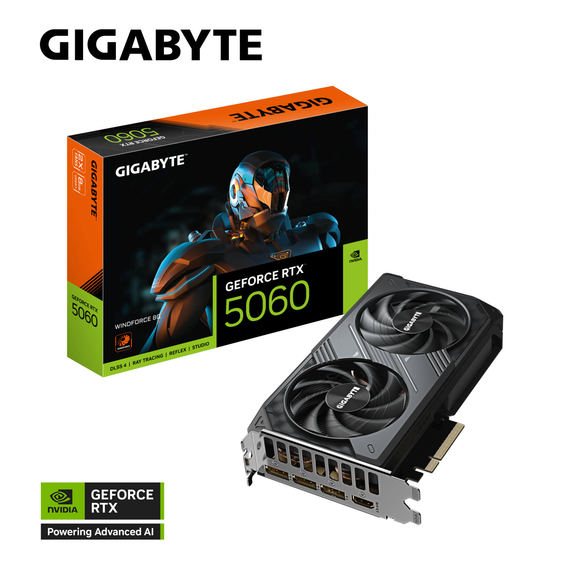GIGABYTE RTX5060 GV-N5060WF2-8GD 8GB Nvidia RTX5060 GDDR7 128bit HDMI 3xDP 16x Ekran Kartı