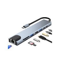 NVC 8 Port Çevirici Konnektör HDMI, USB 3.0, SD/TF Ethernet