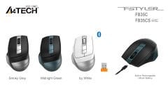 A4 TECH FB35C Bluetooth Kablosuz 2.4Ghz Gri Şarjlı Mouse