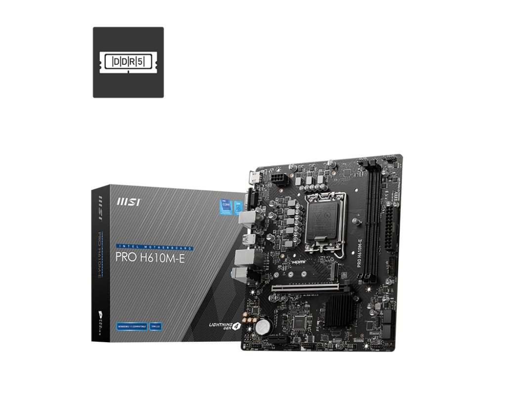 MSI PRO H610M-E H610 DDR4 Vga GLan mATX HDMI M2 USB3.2 1700p Anakart