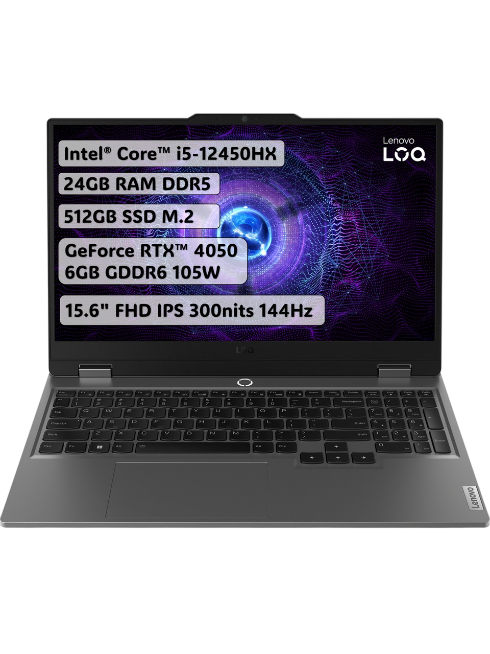 Lenovo LOQ Intel Core i5 12450HX 24GB 512GB SSD RTX4050 Freedos 15.6'' FHD