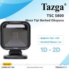 TAZGA TSC-5800 1D/2D Karekod USB Masa Tipi Kablolu Barkod Okuyucu