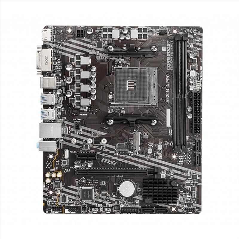 MSI A520M-A PRO A520 DDR4 (Vga Yok) GLan mATX DVI HDMI M.2 USB3.2 AM4 AMD Anakart