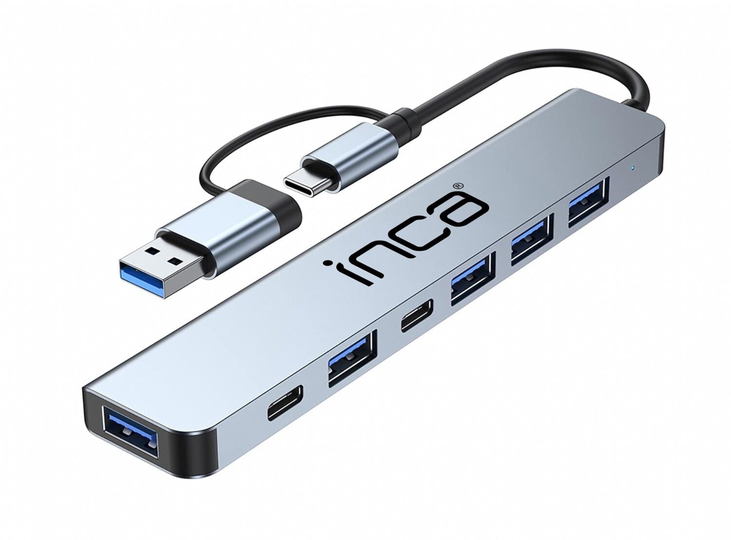 INCA IUTP-7T 7 Port X5 USB 3.0 + 2 Type-C Aluminyum Çoklayıcı