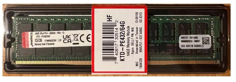 KINGSTON KTD-PE432/64G 64GB DDR4 3200mhz ECC REG Server Belleği