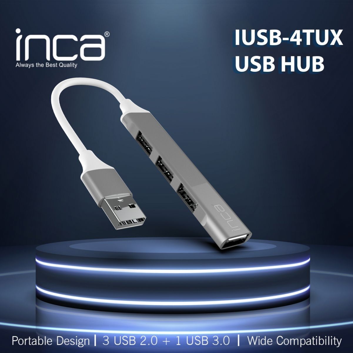 INCA IUSB-4TUX 4 Port 3xUSB 2.0+1xUSB 3.0 USB Çoklayıcı