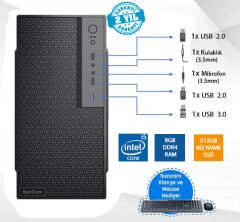 SUNCOM Force SC3-106 i5-12400 8GB 512GB SSD O/B DOS Masaüstü PC Wi-Fi