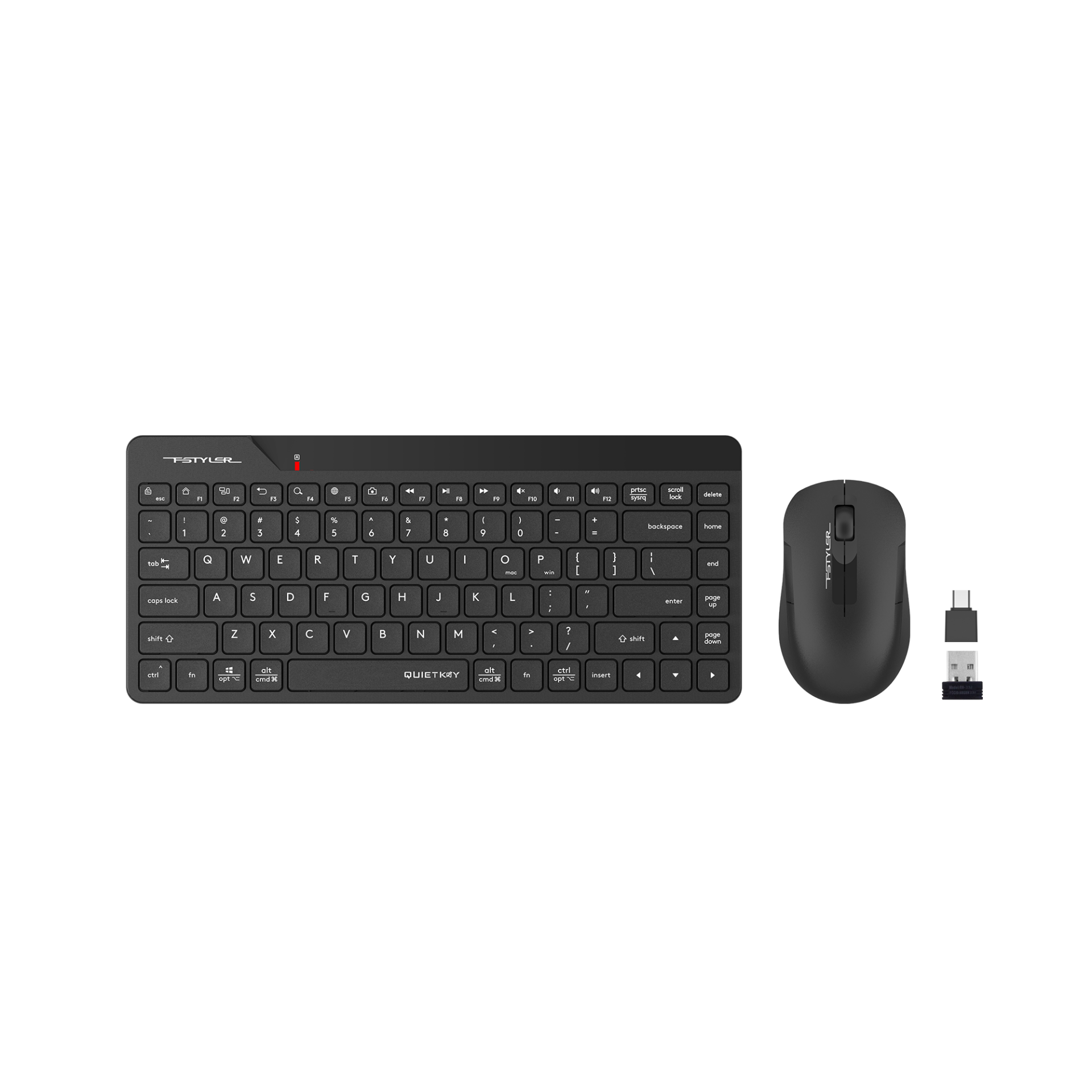 A4 TECH FG2200 AIR2 Q Türkçe Kablosuz Siyah Mini 1200dpi Klavye+ Mouse