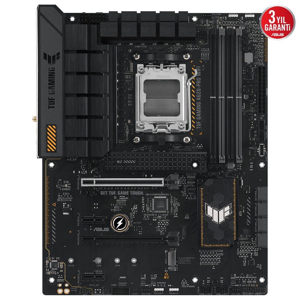 ASUS TUF GAMING A620-PRO WIFI A620 DDR5 (Vga Yok) GLan 2.5G ATX HD DP US3 WIFI BT TYP-C RGB M2 AM5 AMD Anakart