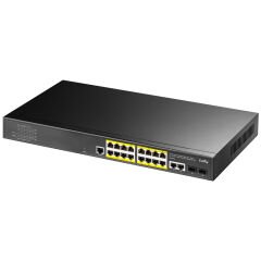 CUDY GS2018PS2-200W 16 Port 10/100/1000 Yönetilebilir (L2) +2 Port Gb. 2 SFP (1GB) Rack mount (16 Port Poe+) 200W Switch