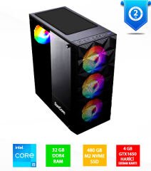 SUNCOM Gaming SG1-140 i5-14400F 32GB 480GB SSD 4gb GTX1650 DOS Masaüstü PC