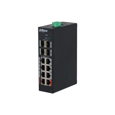 DAHUA HS4412-8ET-120 8+2 10/100 Yönetilemez 4Port X Gb-SFP 4 ADET 1G SFP Endüstriyel 8 port poe 120W