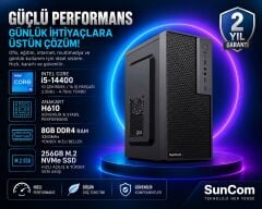 SUNCOM Force SC3-184 i5-14400 8GB 256GB SSD O/B DOS Masaüstü PC
