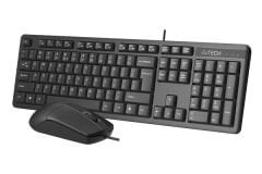 A4 TECH KR-3330S Q Türkçe USB Multimedya Siyah Sessiz Mouse Klavye+ Mouse