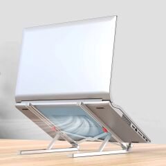 BİX Saiji X2-GY 11''- 17'' Arası Taşınabilir Katlanır Alüminyum Notebook Soğutucu Stand Beyaz