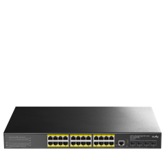 CUDY GS5024PS4-400W 24 Port 10/100/1000 Yönetilebilir (L3) 4 SFP (10GB) Rack mount (24 Port Poe+) 400W Switch