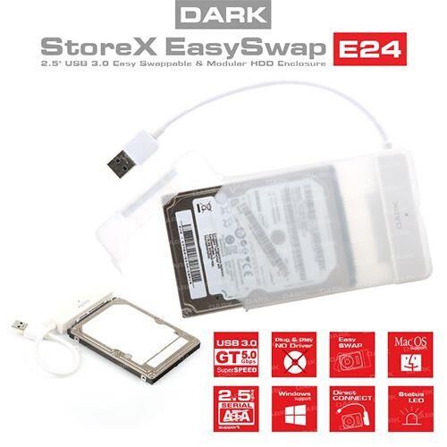 DARK DK-AC-DSE24U3 2.5'' USB 3.0 Şeffaf Sata Harici HDD Kutusu