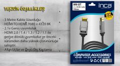 INCA IHM-3T 3 Mt 2.1V HIGH SPEED 8K HDMI Kablo