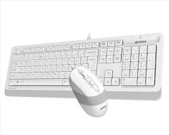 A4 TECH F1010 Q Türkçe USB Multimedya Beyaz 1600dpi Klavye+ Mouse