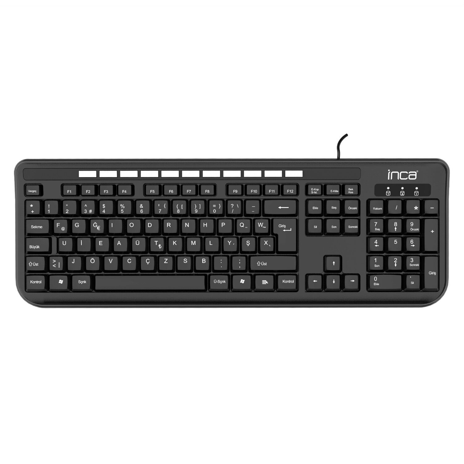 INCA IK-274FU F Türkçe USB Multimedya Soft Touch Siyah Klavye
