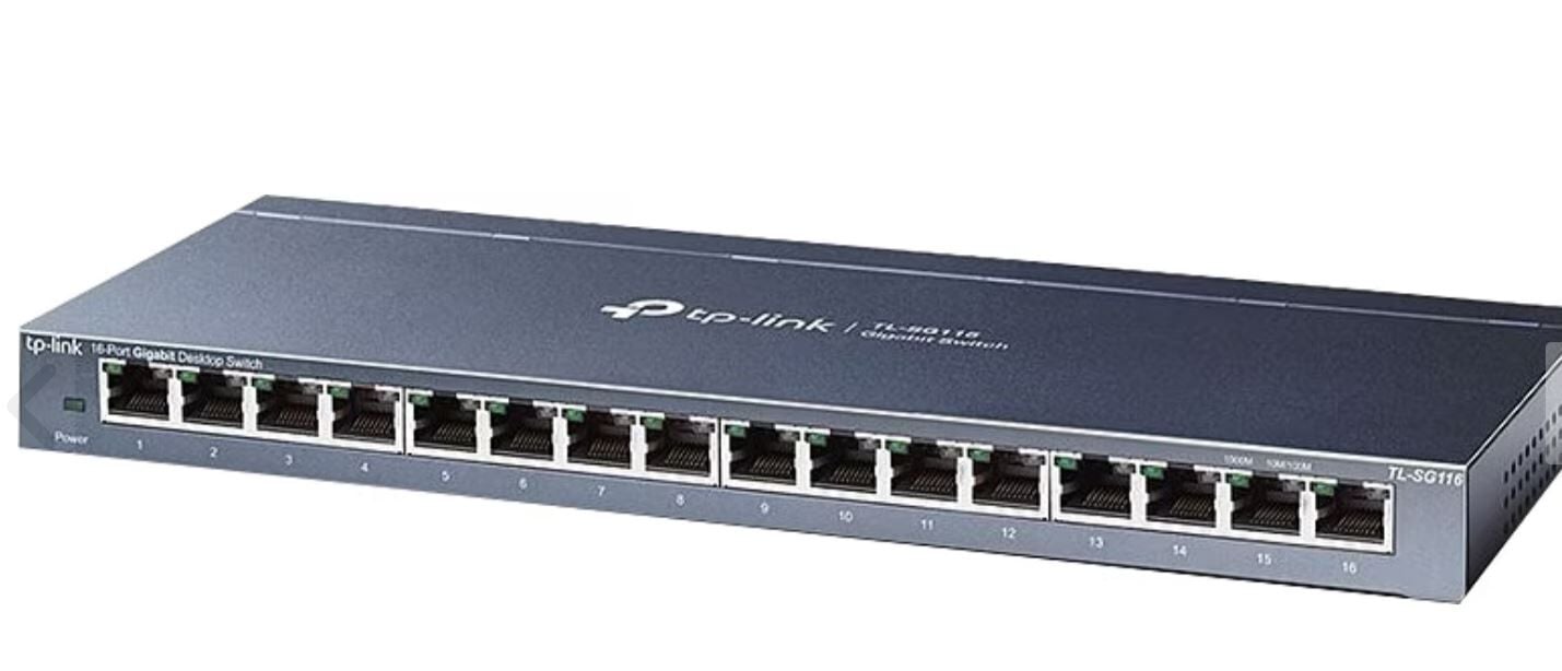 TP-LINK TL-SG116 16 Port Gbit Desktop Yönetilemez Çelik Kasa Switch