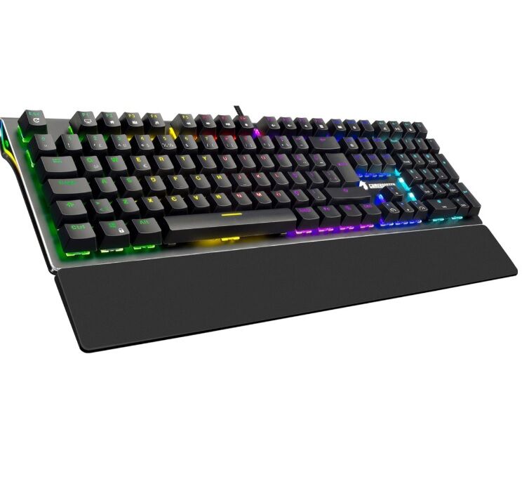 GAMEBOOSTER GB-G908B Q USB Bolt Rainbow Aydınlatmalı Siyah Blue Switch Mekanik Bileklikli