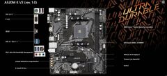 GIGABYTE A520M K V2 1.0 A520 DDR4 Vga GLan mATX HDMI M2 USB3.1 AM4 AMD Anakart