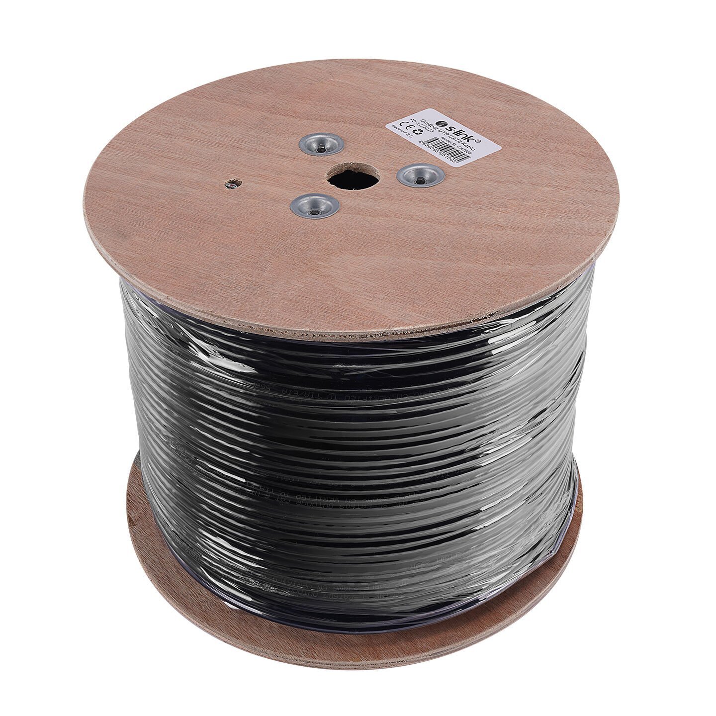 S-LINK SL-CAT609 CAT6 UTP 305 Metre 23 AWG 0.56 mm Network Kablosu Outdoor Double Jack GRİ+Siyah