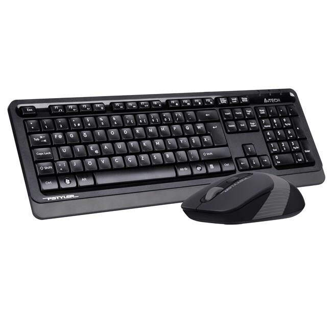 A4 TECH FG1010 F Türkçe Kablosuz (F KLAVYE) Gri 2000dpi Klavye+ Mouse