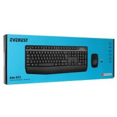 EVEREST KM-973 Q Türkçe Kablosuz Siyah Klavye+ Mouse