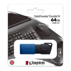KINGSTON DTXM/64GB DT ExodiaM 64GB USB 3.2 Siyah/Mavi USB Bellek