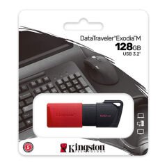 KINGSTON DTXM/128GB DT ExodiaM 128GB USB 3.2 Siyah/Kırmızı USB Bellek