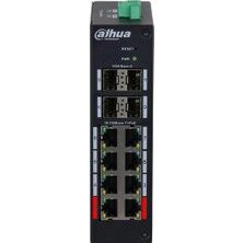 DAHUA HS4412-8ET-120 12 Port Mbit 8 Port PoE 120W 4xGbit-SFP Uplink Desktop Yönetilebilir Endüstriyel Switch