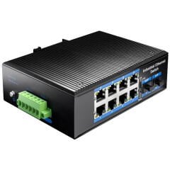 CUDY IG1008S2P 8 port Gbit 8 Port PoE+ 240W 2xSFP Uplink Endüstriyel Yönetilemez Switch