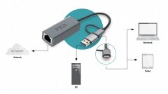 INCA IUTP-01T USB 3.0 & TYPE-C 10/100/1000Mbps Gigabit Ethernet Adaptörü