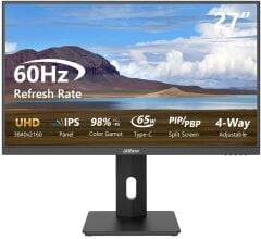 DAHUA LM27-U401A 27'' LED IPS 5ms 60Hz 3840x2160 UHD 4K HDMI DP TYPE-C USB (Vesa) Pivot Siyah Monitör