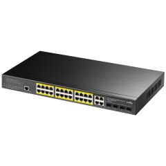 CUDY GS2028PS4-300W 24 Port 10/100/1000 Yönetilebilir (L2) +4 Port Gb. 4 SFP (1GB) Rack mount (24 Port Poe+) 300W Switch