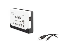 S-LINK SLX-A62 TF+M2 USB Harici Beyaz Kart Okuyucu