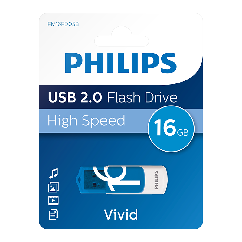 PHILIPS FM16FD05B/00 16GB USB2.0 Mavi/Beyaz USB Bellek