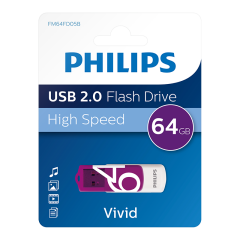 PHILIPS FM64FD05B/00 64GB USB2.0 Mor/Beyaz USB Bellek