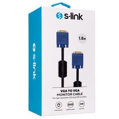 S-LINK SLX-172 1.8 Mt Monitör Kablosu VGA 15E/15E