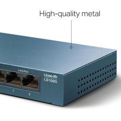 TP-LINK LS108G 8 port Gbit Desktop Yönetilemez Çelik Kasa Switch