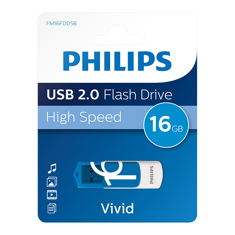 PHILIPS FM16FD05B/00 16GB USB2.0 Mavi/Beyaz USB Bellek