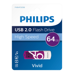 PHILIPS FM64FD05B/00 64GB USB2.0 Mor/Beyaz USB Bellek