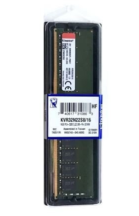 KINGSTON KVR32N22S8/16 16GB (Tek Parça) DDR4 3200Mhz PC Bellek Bulk