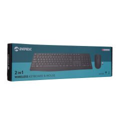 EVEREST KM-7500 Q Türkçe Kablosuz Multimedya Siyah Klavye+ Mouse